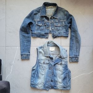 Jean jacket and vest set
